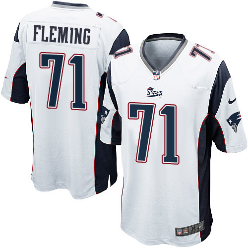 Men's Game Cameron Fleming Nike Jersey White Road - #71 NFL New England Patriots